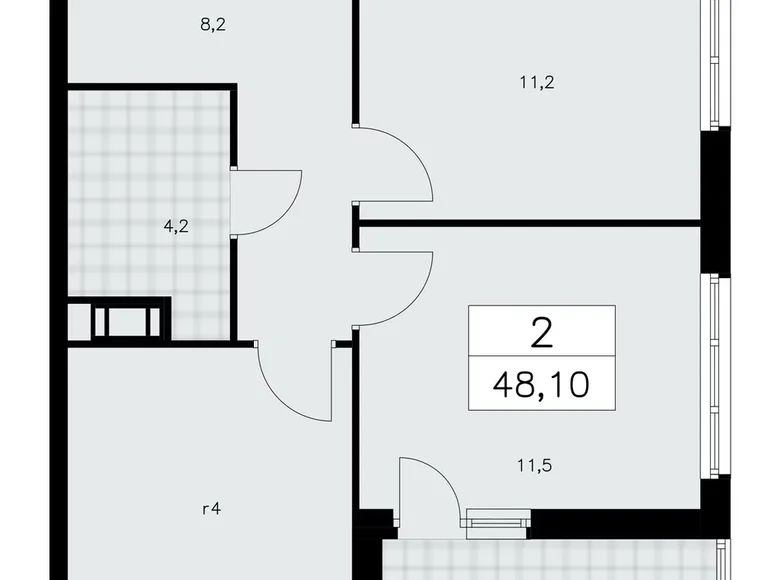 Appartement 2 chambres 48 m² Krasnoye Selo, Fédération de Russie