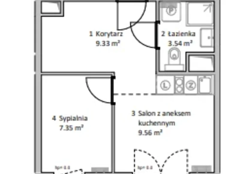 Apartamento 2 habitaciones 30 m² Varsovia, Polonia