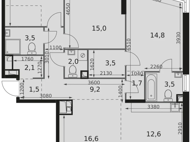 Appartement 4 chambres 100 m² Moscou, Fédération de Russie