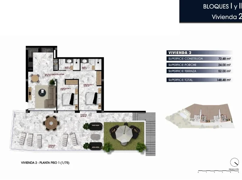 Бунгало 2 спальни 148 м² Finestrat, Испания