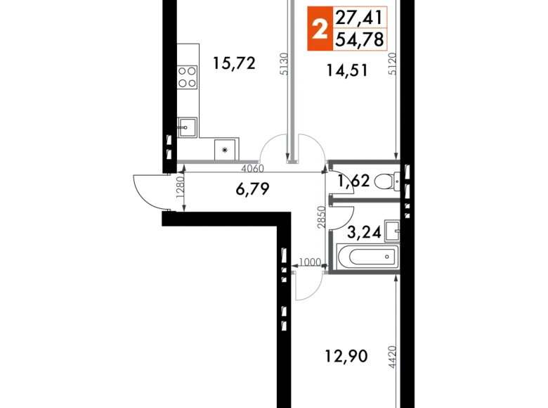 Wohnung 2 zimmer 55 m² Naro-Fominskiy gorodskoy okrug, Russland