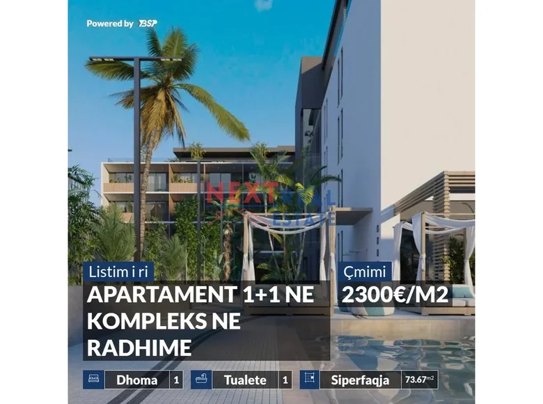 Mieszkanie 2 pokoi 64 m² Radhime, Albania