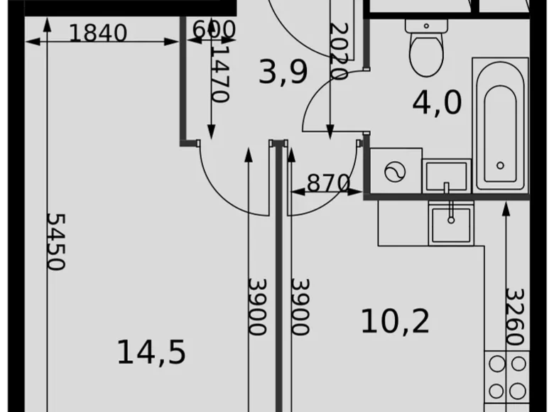 1 room apartment 33 m² Razvilka, Russia