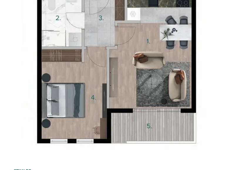 Wohnung 2 zimmer 42 m² Bjelisi, Montenegro