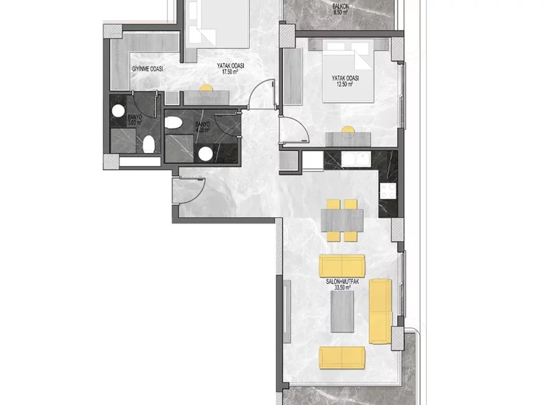 Wohnung 3 Zimmer 156 m² Alanya, Türkei