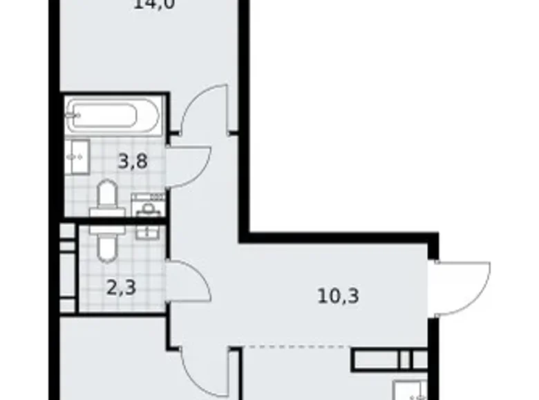 Appartement 2 chambres 57 m² poselenie Sosenskoe, Fédération de Russie