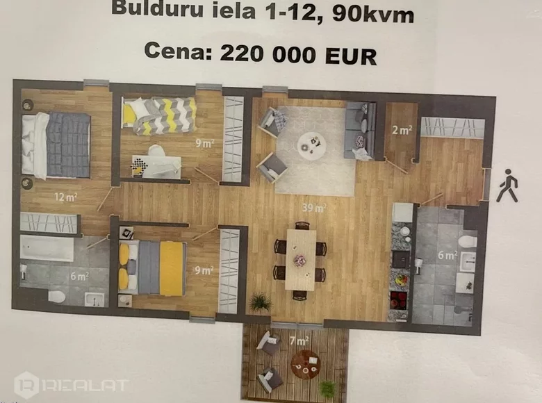 4 room apartment 90 m² Babites novads, Latvia