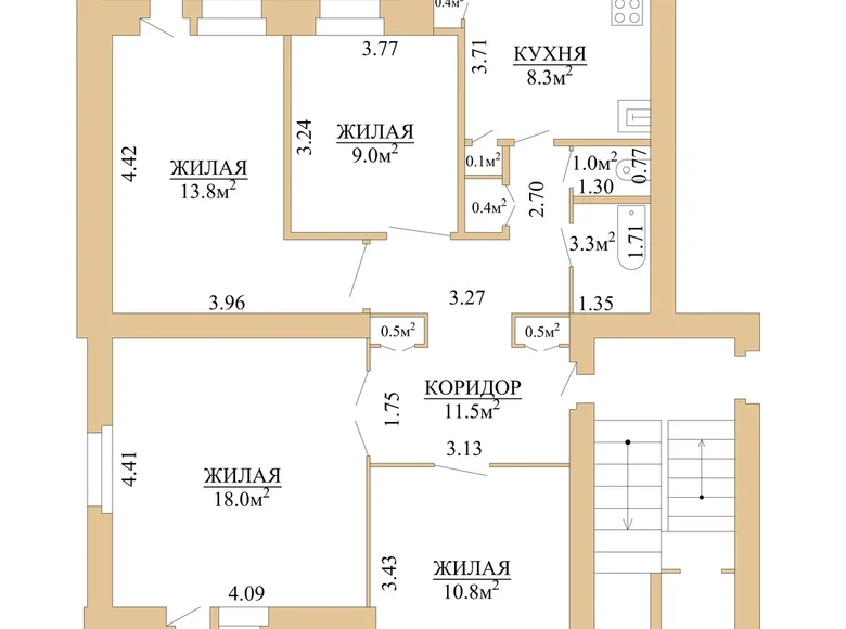 Apartamento 4 habitaciones 77 m² Smalyavichy, Bielorrusia