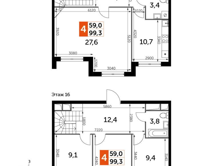 4 room apartment 99 m² Razvilka, Russia