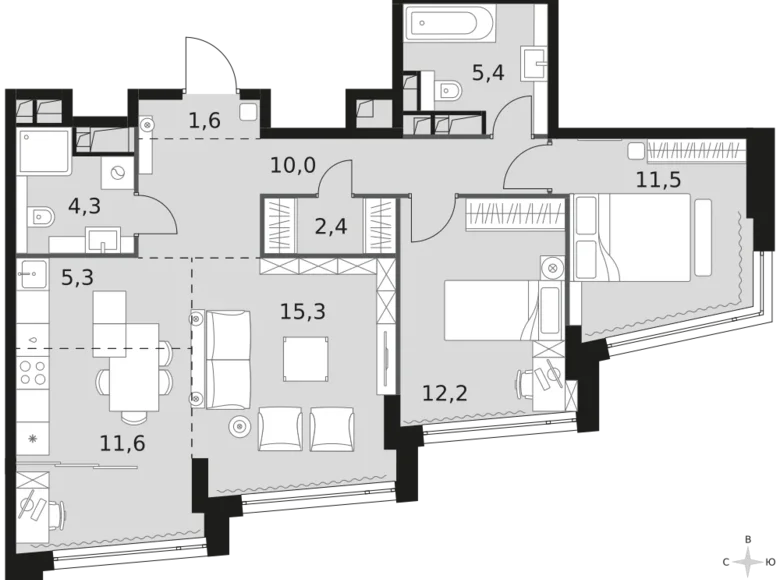 Appartement 3 chambres 80 m² Moscou, Fédération de Russie