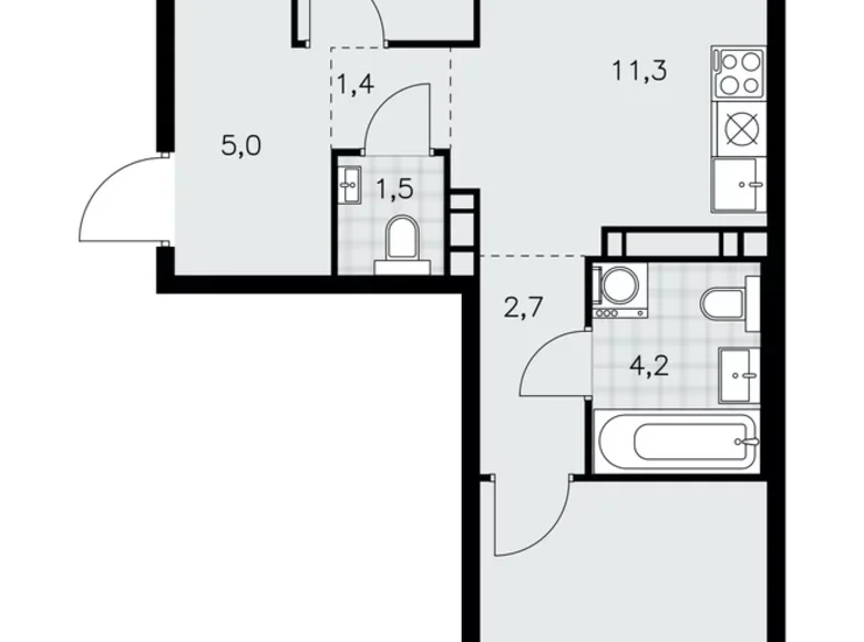 Mieszkanie 3 pokoi 59 m² poselenie Sosenskoe, Rosja