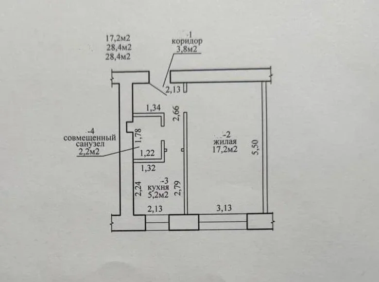 1 room apartment 28 m² Homyel, Belarus