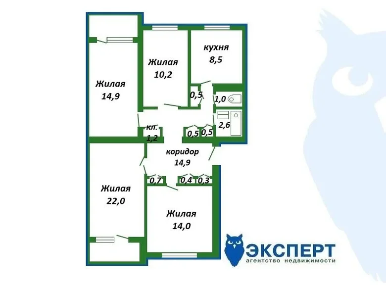 Mieszkanie 4 pokoi 96 m² Mińsk, Białoruś