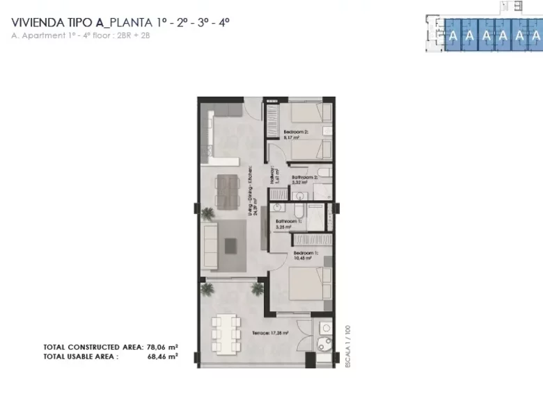 Квартира 3 комнаты 69 м² Торревьеха, Испания