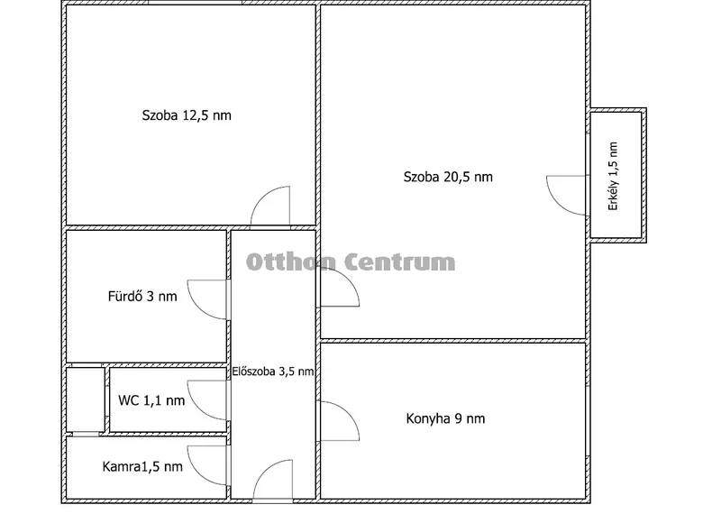 Квартира 2 комнаты 50 м² Будапешт, Венгрия