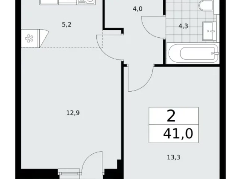 Apartamento 2 habitaciones 41 m² Kommunarka, Rusia