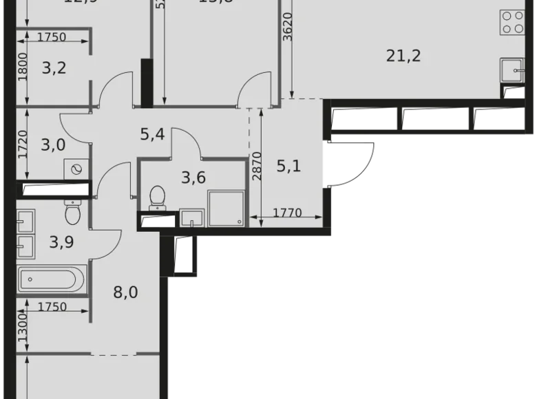 Wohnung 3 zimmer 98 m² Moskau, Russland