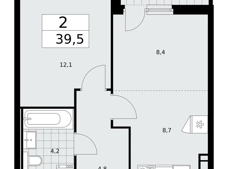 Apartamento 2 habitaciones 40 m² Moscú, Rusia