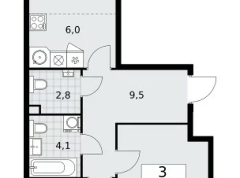 Apartamento 3 habitaciones 60 m² Moscú, Rusia