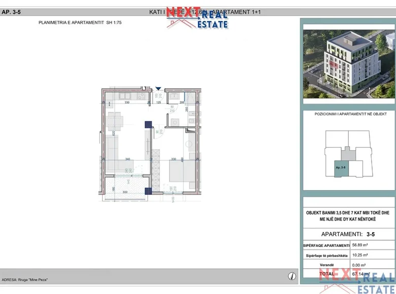 Wohnung 2 zimmer 57 m² Paskuqan, Albanien