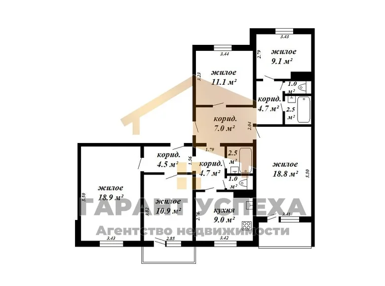 Appartement 5 chambres 108 m² Kobryn, Biélorussie