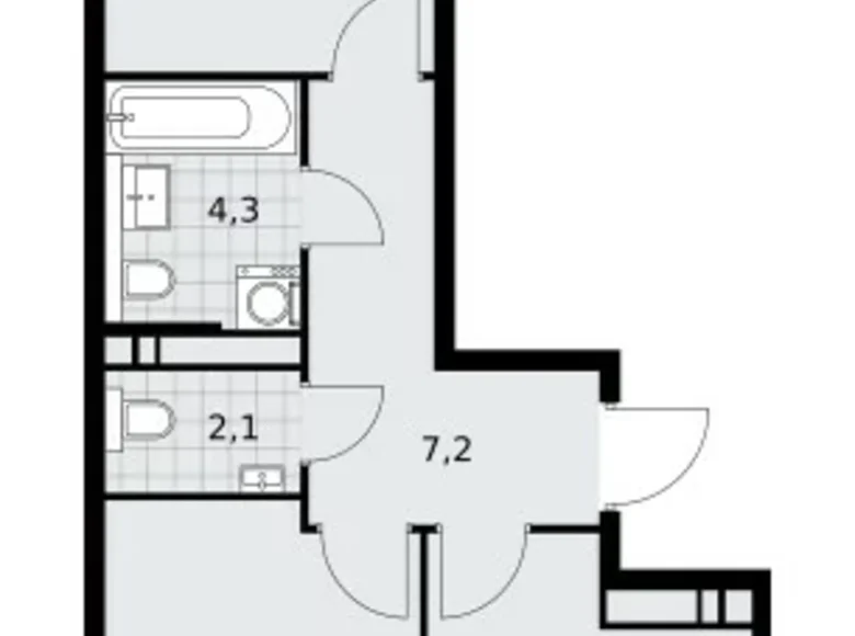 2 room apartment 51 m² poselenie Sosenskoe, Russia