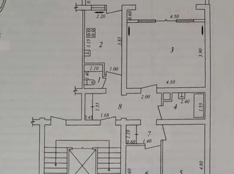 Kvartira 3 xonalar 75 m² Toshkentda