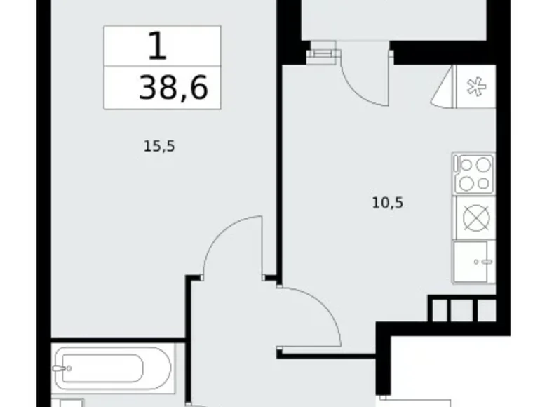 Appartement 1 chambre 39 m² Moscou, Fédération de Russie