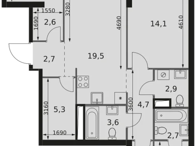 Wohnung 3 zimmer 87 m² Moskau, Russland