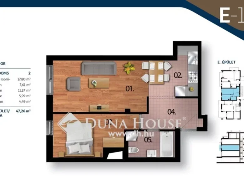 Apartment 47 m² Budapest, Hungary