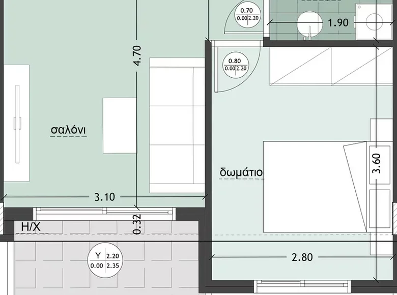 Apartamento 2 habitaciones 46 m² Municipality of Thessaloniki, Grecia