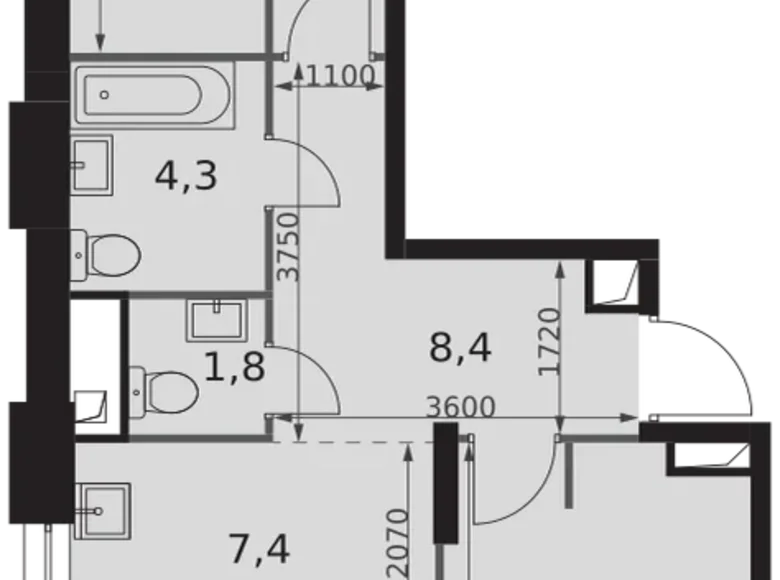 Wohnung 4 zimmer 67 m² Nordwestlicher Verwaltungsbezirk, Russland