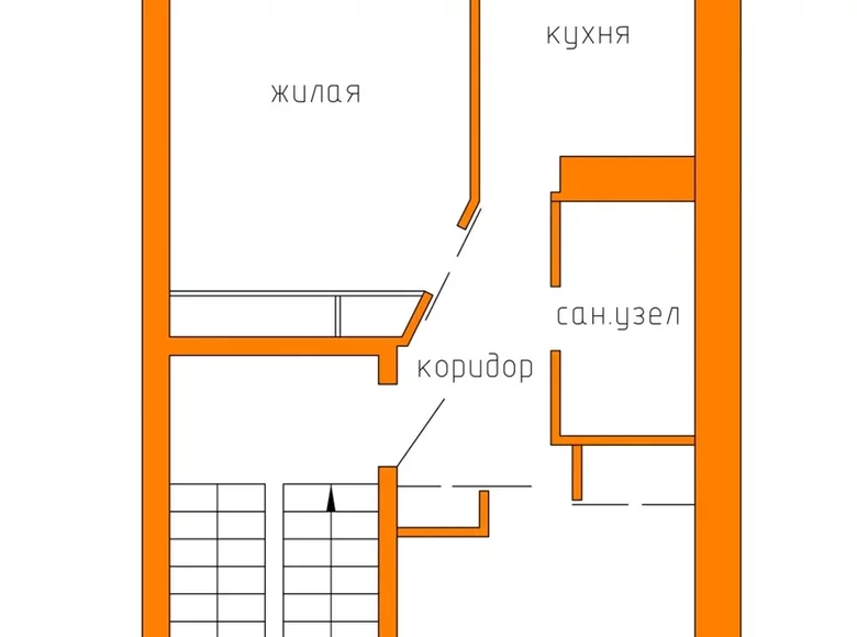 Квартира 2 комнаты 41 м² Вилейка, Беларусь