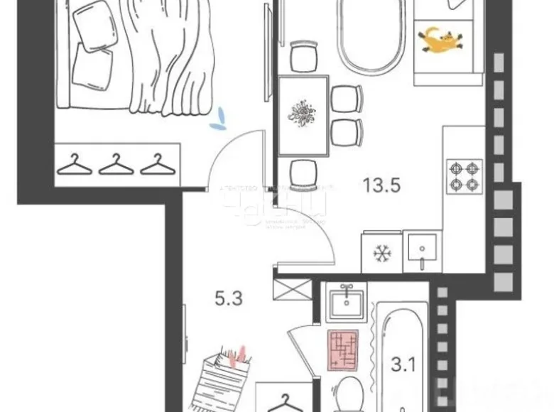 Appartement 32 m² Kstovsky District, Russie