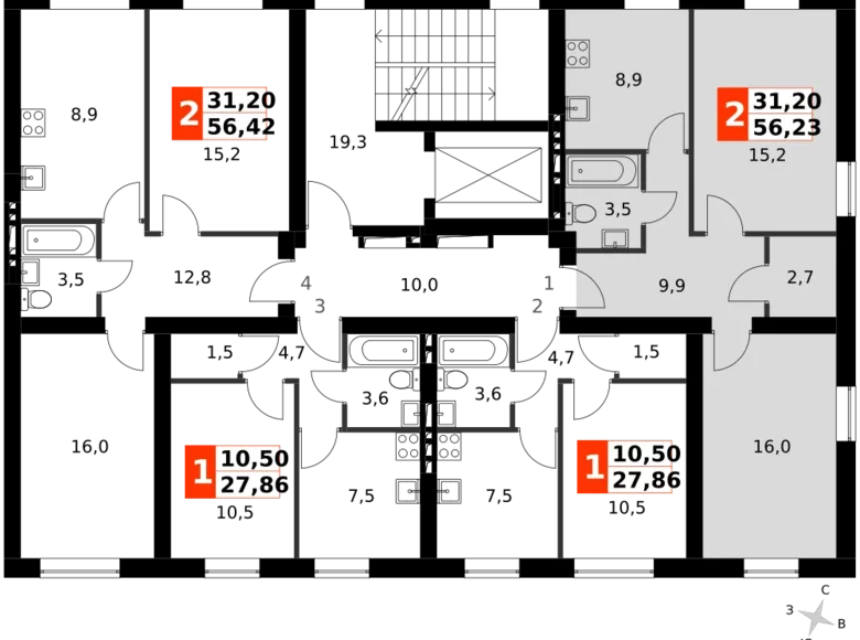 Mieszkanie 2 pokoi 55 m² Aprelevka, Rosja