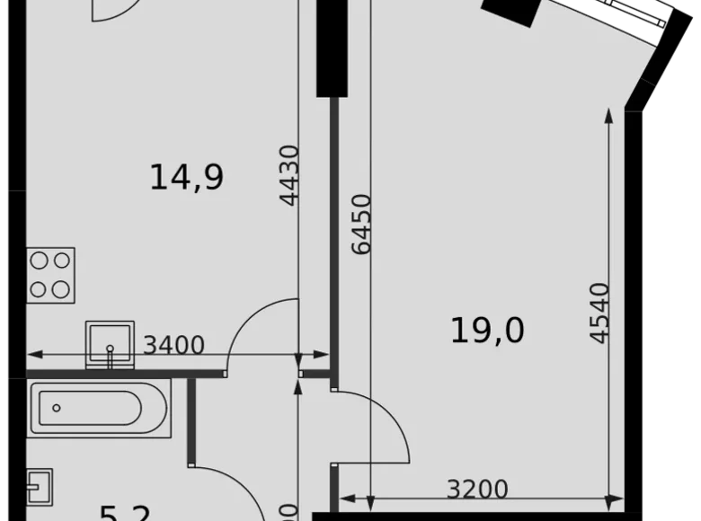 Mieszkanie 1 pokój 45 m² North-Western Administrative Okrug, Rosja