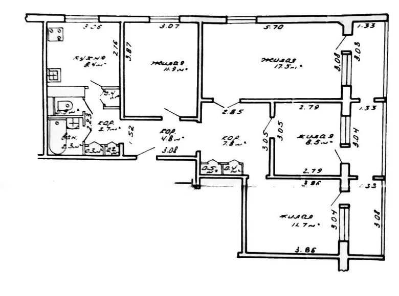 Apartamento 4 habitaciones 80 m² Minsk, Belarús