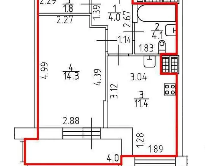 1 room apartment 36 m² Pargolovo, Russia