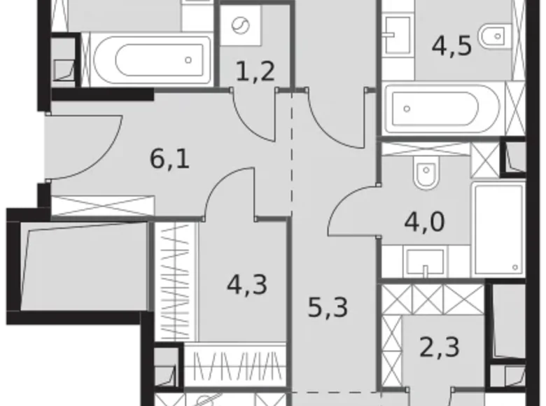 Wohnung 3 zimmer 99 m² Nordwestlicher Verwaltungsbezirk, Russland