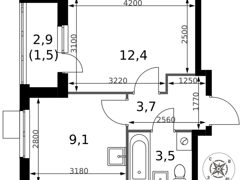 Apartamento 1 habitación 30 m² Sapronovo, Rusia