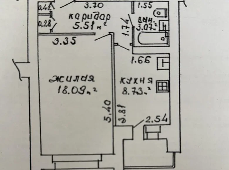 1 room apartment 36 m² Homyel, Belarus