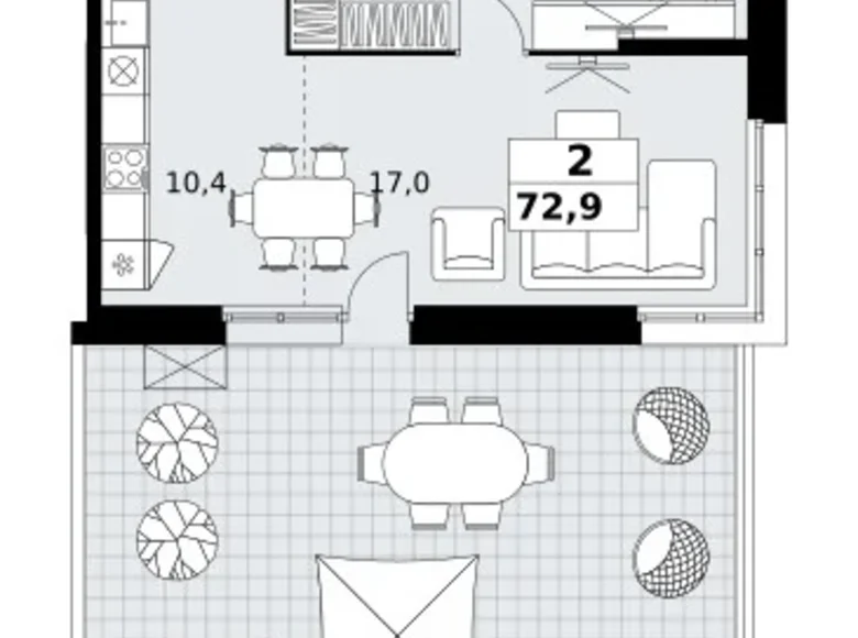 Apartamento 2 habitaciones 73 m² Kommunarka, Rusia