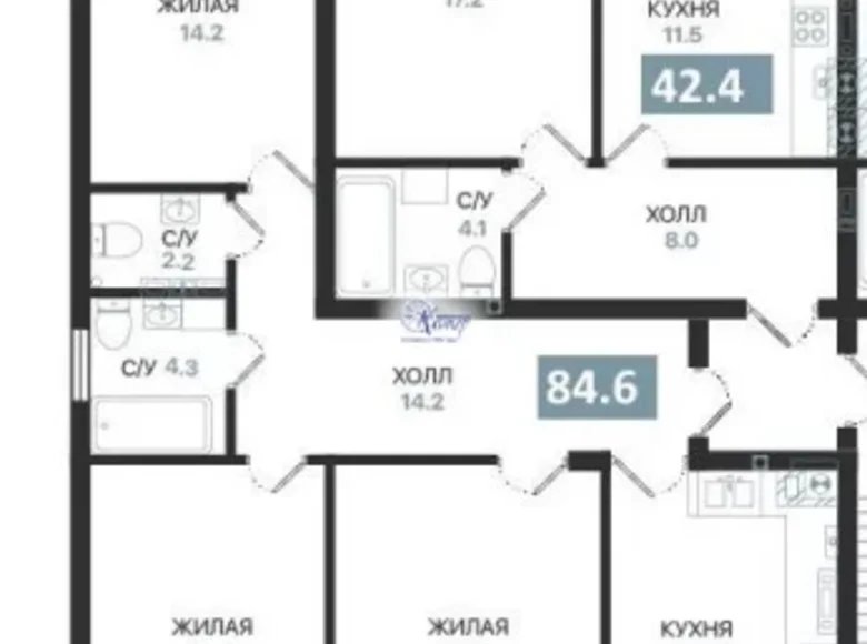 3 room apartment 85 m² Baltiysk, Russia