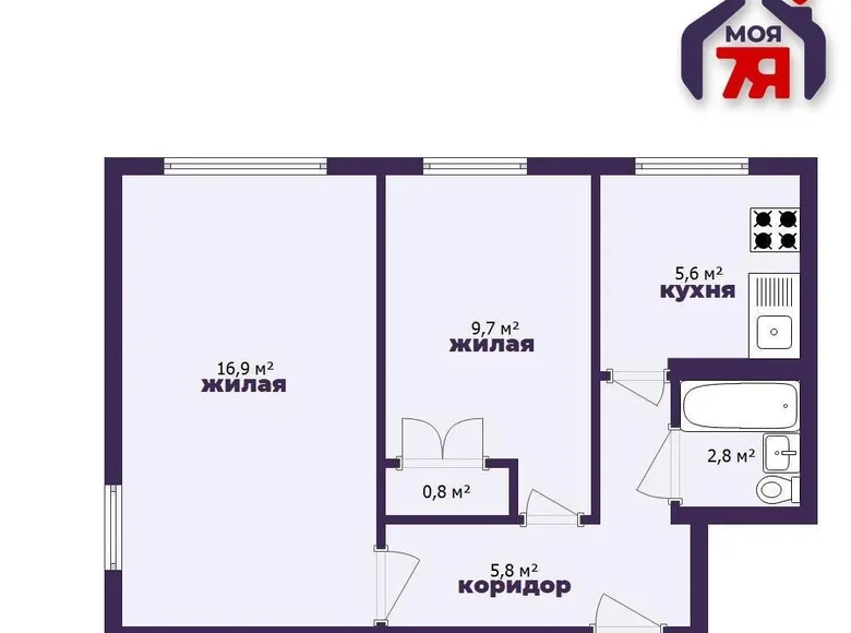 Apartamento 2 habitaciones 42 m² Minsk, Belarús