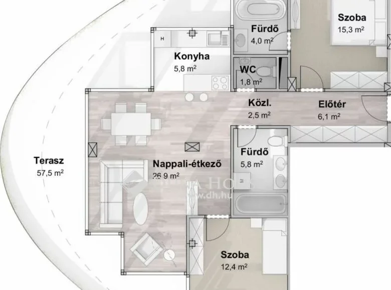 Mieszkanie 85 m² Szegedi jaras, Węgry