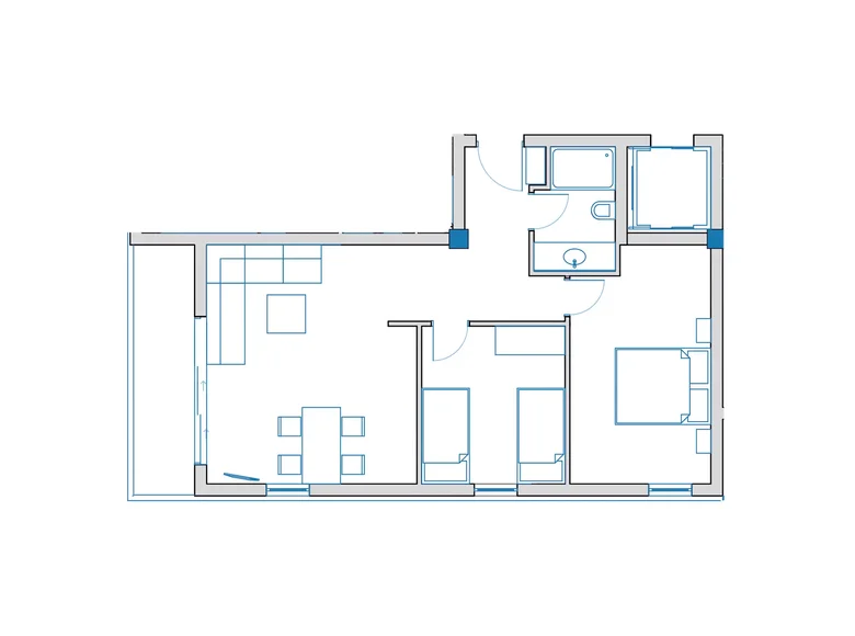 Квартира 3 комнаты 63 м² Тузла, Босния и Герцеговина