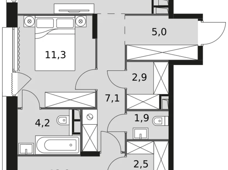 Apartamento 3 habitaciones 77 m² Rostokino District, Rusia