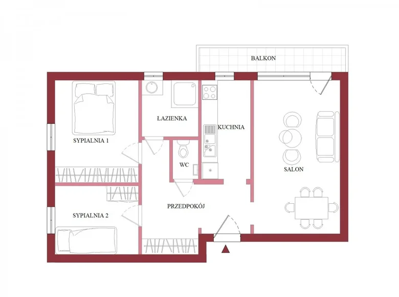 Mieszkanie 3 pokoi 64 m² Warszawa, Polska