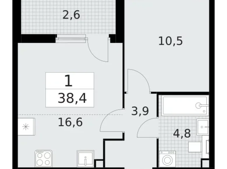 Appartement 1 chambre 38 m² Krasnoye Selo, Fédération de Russie