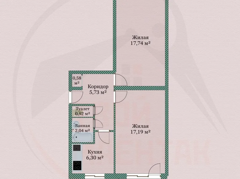 Apartamento 2 habitaciones 51 m² Borisov, Bielorrusia